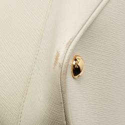 Prada Ivory Saffiano Leather Large Promenade Bag