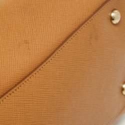 Pre Owned Prada Brown Leather Double Zip Top Handle Bag