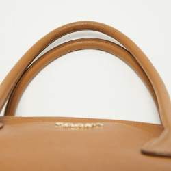 Pre Owned Prada Brown Leather Double Zip Top Handle Bag