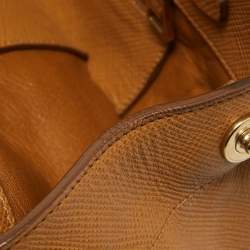 Pre Owned Prada Brown Leather Double Zip Top Handle Bag