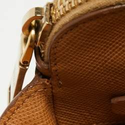 Pre Owned Prada Brown Leather Double Zip Top Handle Bag