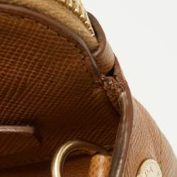 Pre Owned Prada Brown Leather Double Zip Top Handle Bag