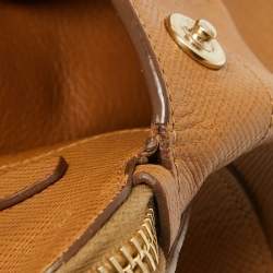 Pre Owned Prada Brown Leather Double Zip Top Handle Bag