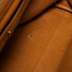 Pre Owned Prada Brown Leather Double Zip Top Handle Bag