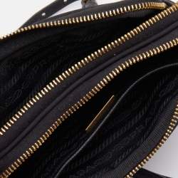 Prada Black Nylon and Leather Tessuto Shoulder Bag