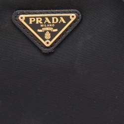 Prada Black Nylon and Leather Tessuto Shoulder Bag