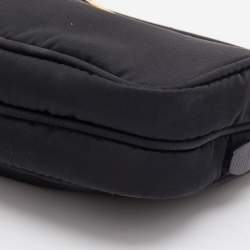 Prada Black Nylon and Leather Tessuto Shoulder Bag