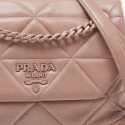 Prada Beige Quilted Leather Spectrum Flap Shoulder Bag