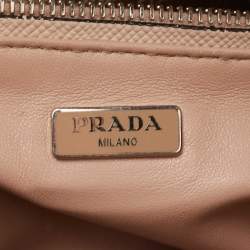 Pre Owned Prada Beige Saffiano Cuir Leather Twin Tote