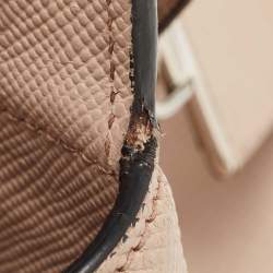 Pre Owned Prada Beige Saffiano Cuir Leather Twin Tote