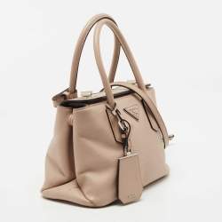 Pre Owned Prada Beige Saffiano Cuir Leather Twin Tote