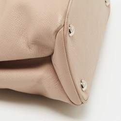 Pre Owned Prada Beige Saffiano Cuir Leather Twin Tote