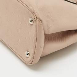 Pre Owned Prada Beige Saffiano Cuir Leather Twin Tote