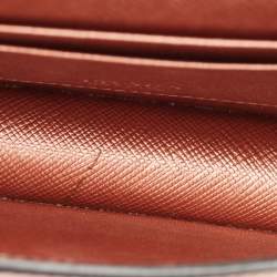 Pre Owned Prada Metallic Rose Gold Saffiano Lux Leather Chain Wallet