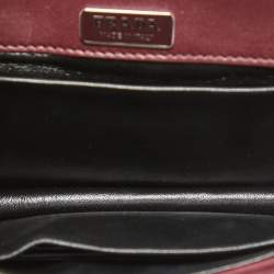 Pre Owned Prada Burgundy Suede Cahier Chain Crossbody Bag