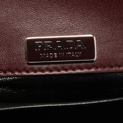 Pre Owned Prada Burgundy Suede Cahier Chain Crossbody Bag