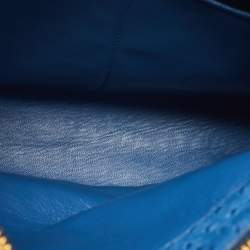 Pre Owned Prada Blue Ostrich Double Handle Tote