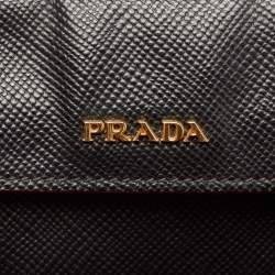 Prada Black Saffiano Cuir Leather Large Double Handle Tote