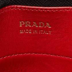 Prada Black Saffiano Cuir Leather Large Double Handle Tote