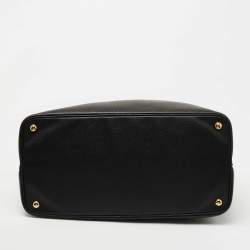 Prada Black Saffiano Cuir Leather Large Double Handle Tote
