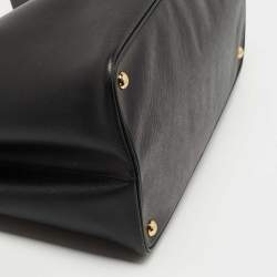Prada Black Saffiano Cuir Leather Large Double Handle Tote