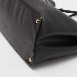 Prada Black Saffiano Cuir Leather Large Double Handle Tote