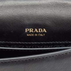 Pre Owned Prada Black Leather Cahier Belt Bag