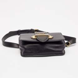 Pre Owned Prada Black Leather Cahier Belt Bag