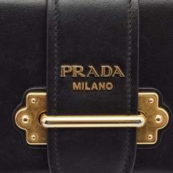 Pre Owned Prada Black Leather Cahier Belt Bag