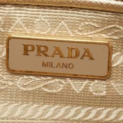 Pre Owned Prada Gold Saffiano Leather Camera Crossbody Bag