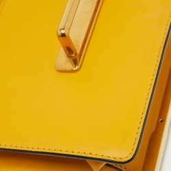 Pre Owned Prada Yellow/Black Leather Cahier Shoulder Bag