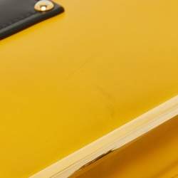 Pre Owned Prada Yellow/Black Leather Cahier Shoulder Bag