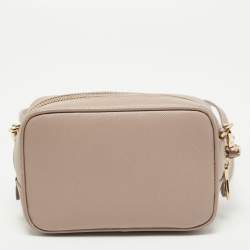 Prada Beige Saffiano Leather Camera Crossbody Bag