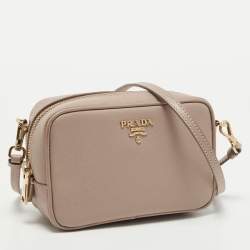 Prada Beige Saffiano Leather Camera Crossbody Bag
