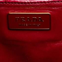 Prada Red Crocodile Leather Galleria Medium Double Zip Tote
