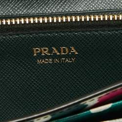 Prada Multicolor Printed Saffiano Leather Continental Flap Wallet