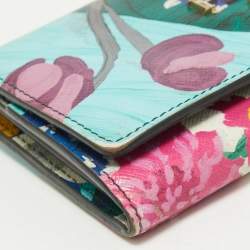 Prada Multicolor Printed Saffiano Leather Continental Flap Wallet