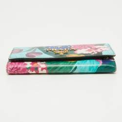 Prada Multicolor Printed Saffiano Leather Continental Flap Wallet