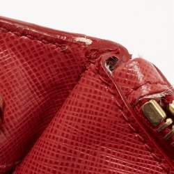 Prada Red Saffiano Leather Medium Double Zip Tote