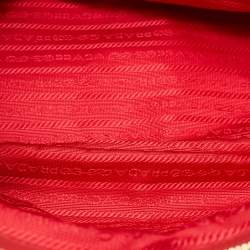 Prada Red Saffiano Leather Medium Double Zip Tote