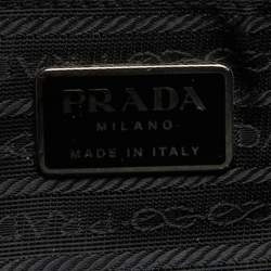 Pre Owned Prada Black Nylon and Leather Shopper Tote