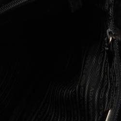 Pre Owned Prada Black Nylon and Leather Shopper Tote