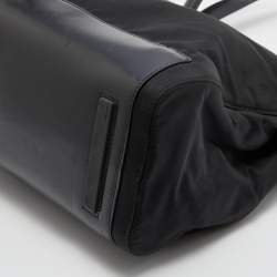 Pre Owned Prada Black Nylon and Leather Shopper Tote