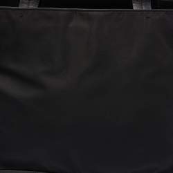 Pre Owned Prada Black Nylon and Leather Shopper Tote