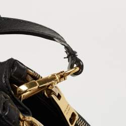 Pre Owned Prada Black Saffiano Lux Leather Small Galleria Double Zip Tote