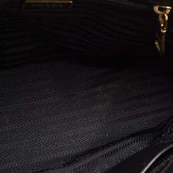 Pre Owned Prada Black Saffiano Lux Leather Small Galleria Double Zip Tote