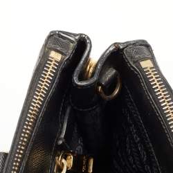 Pre Owned Prada Black Saffiano Lux Leather Small Galleria Double Zip Tote
