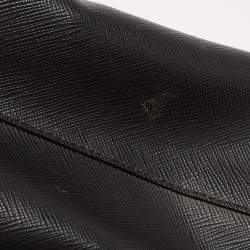 Pre Owned Prada Black Saffiano Lux Leather Small Galleria Double Zip Tote