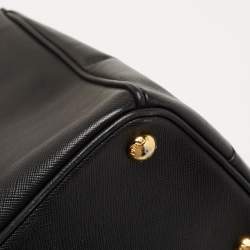 Pre Owned Prada Black Saffiano Lux Leather Small Galleria Double Zip Tote