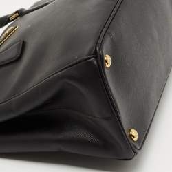 Pre Owned Prada Black Saffiano Lux Leather Small Galleria Double Zip Tote